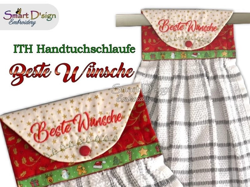 ITH Hanging Towel Topper BESTE WÜNSCHE - GERMAN