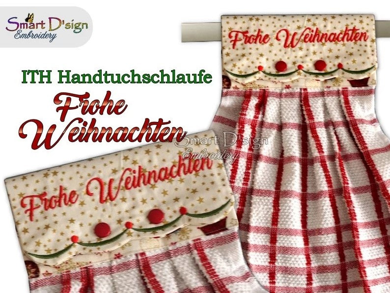 ITH Hanging Towel Topper FROHE WEIHNACHTEN - GERMAN