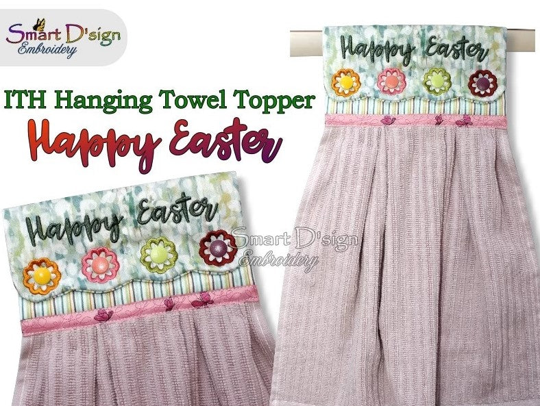 ITH Hanging Towel Topper HAPPY EASTER