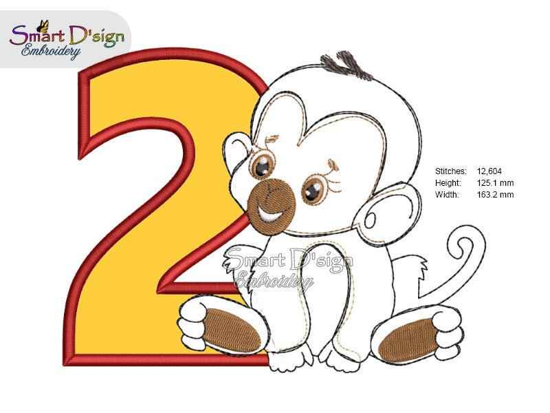 2nd BIRTHDAY JUNGLE BABIES - Applique Designs