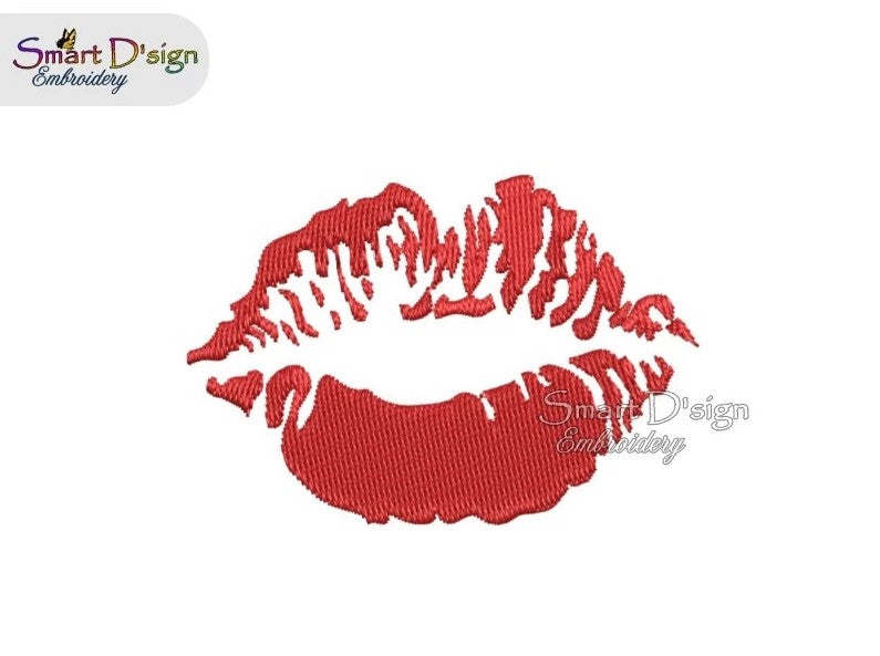 KISS - LIPS - Machine Embroidery Design