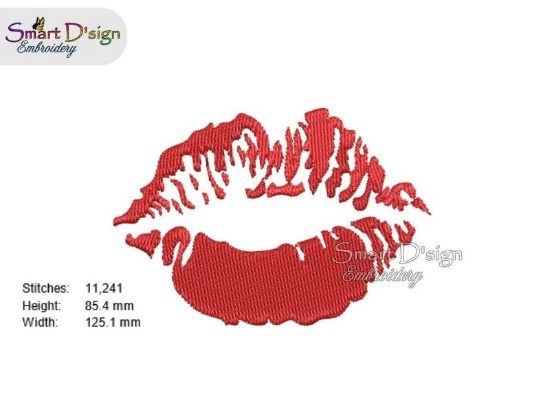 KISS - LIPS - Machine Embroidery Design