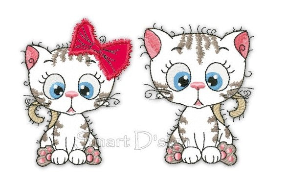 2x KITTY SWEETHEART RAW APPLIQUES