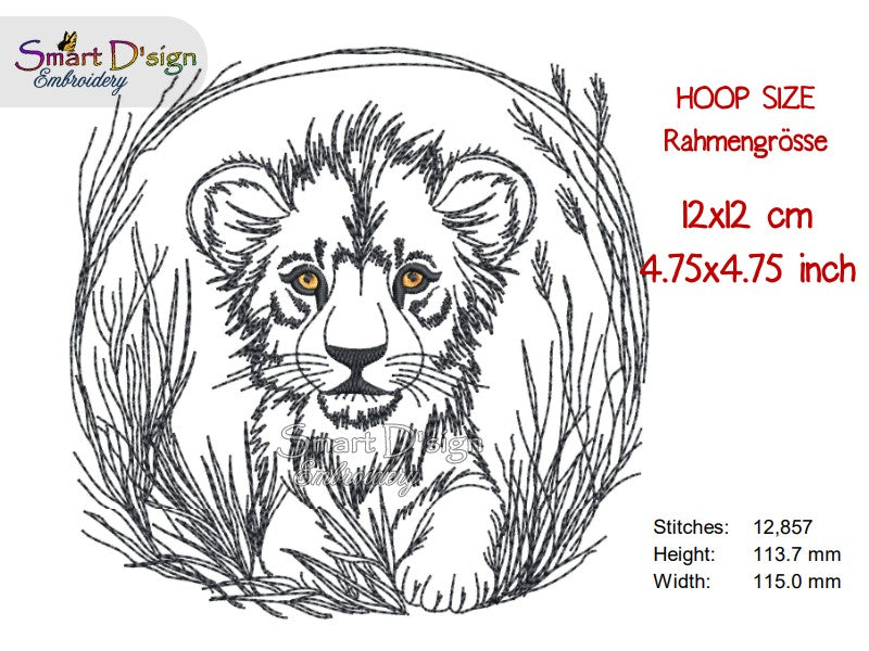 LITTLE LION Doodle Sketch Motif