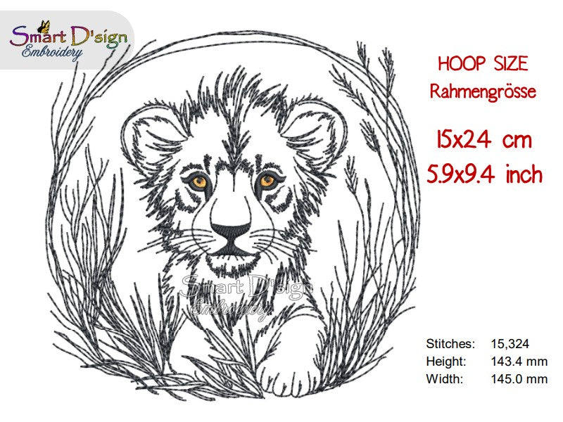 LITTLE LION Doodle Sketch Motif