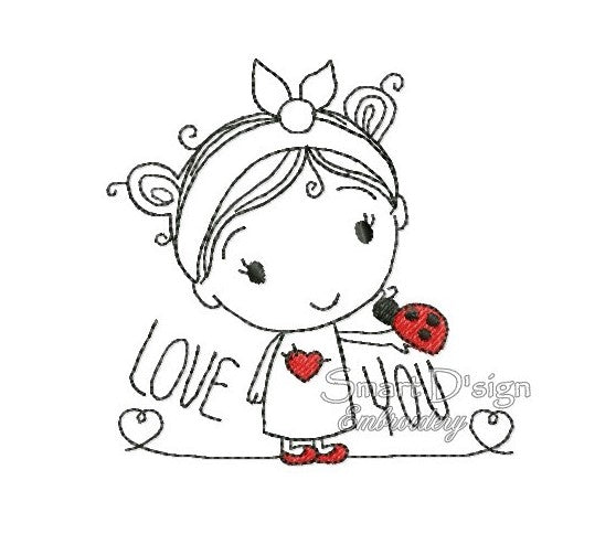 LOVE YOU Doodle Applique