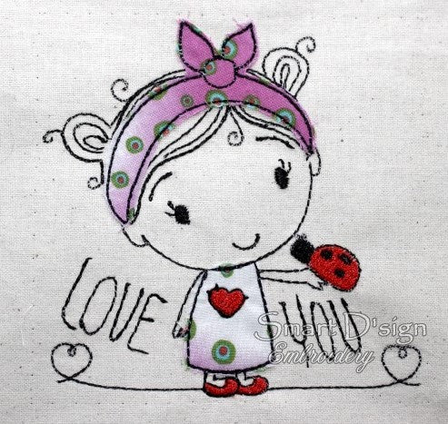 LOVE YOU Doodle Applique