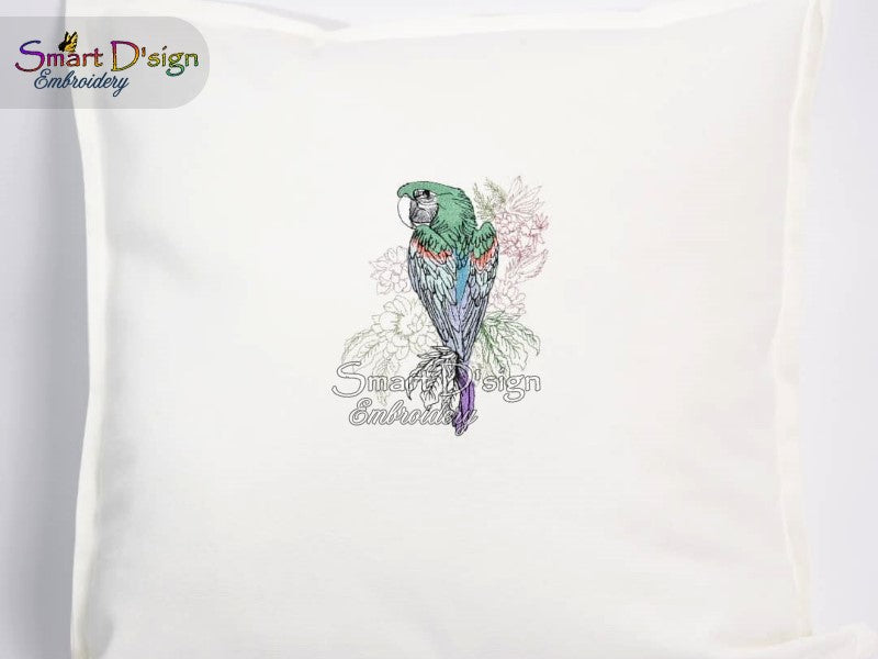 BEAUTIFUL MACAW Fill Stitch w. Doodle