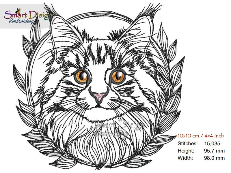 MAINE COON KATZE Doodle Applikation