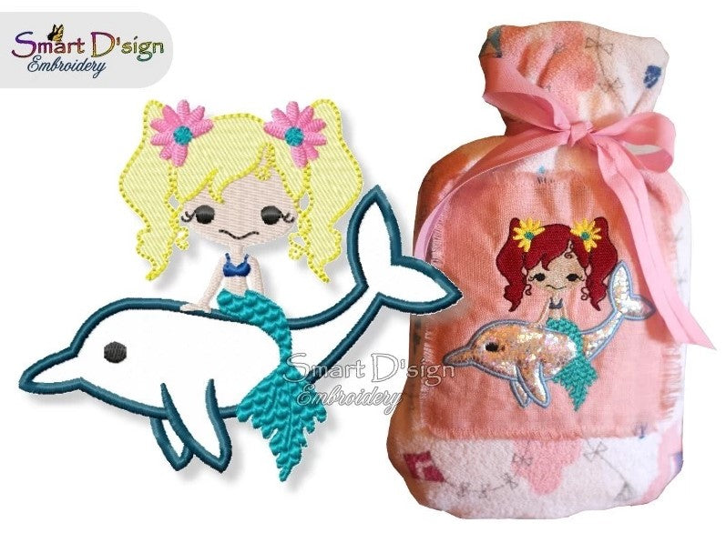 MERMAID with DOLPHIN APPLIQUE