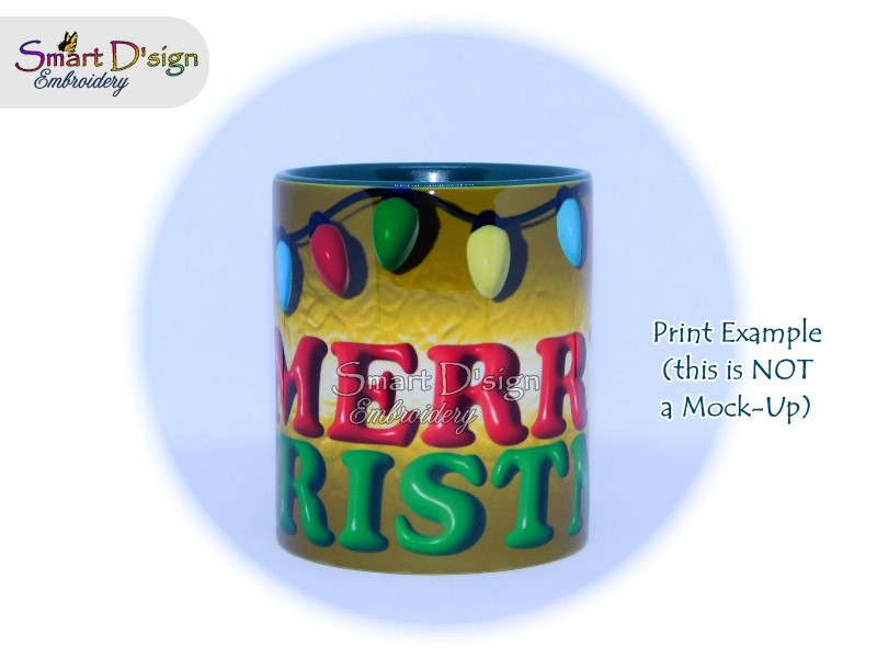 GOLDEN MERRY CHRISTMAS - 3D Impression 11 Oz Mug Wrap