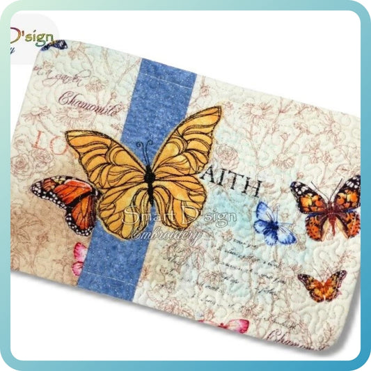 ITH PATCHWORK MugRug - SCHMETTERLING in Doodle Applikation