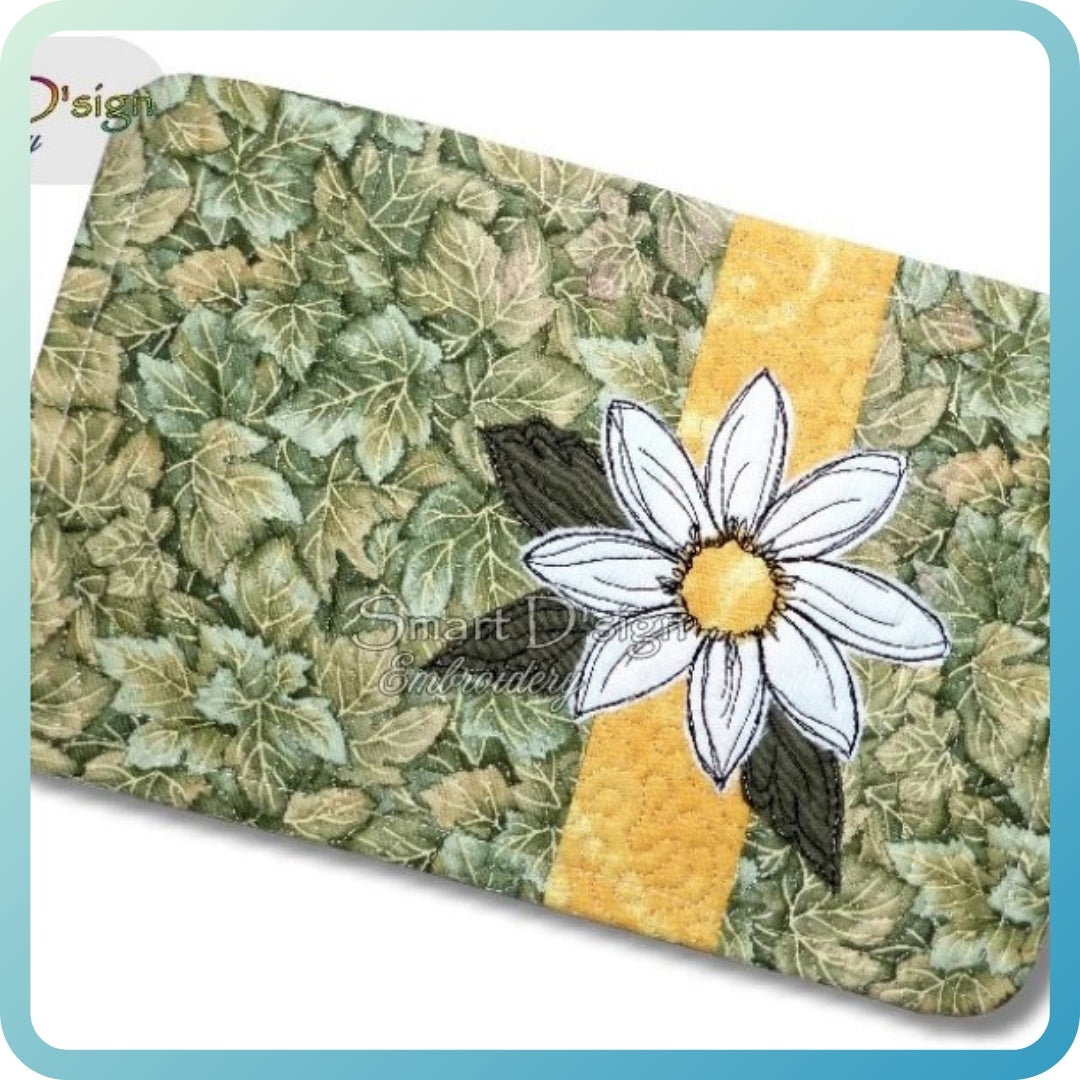 ITH PATCHWORK MUG RUG - DAISY Raw Applique