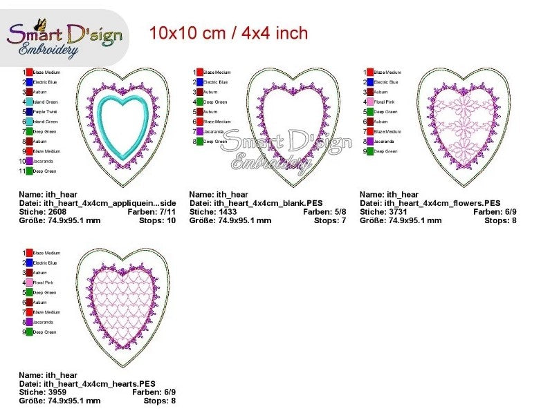 ITH 13x HEART NEGATIVE APPLIQUES for Photo Frames