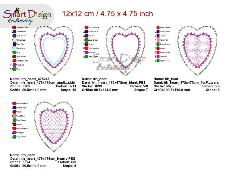 ITH 13x HEART NEGATIVE APPLIQUES for Photo Frames