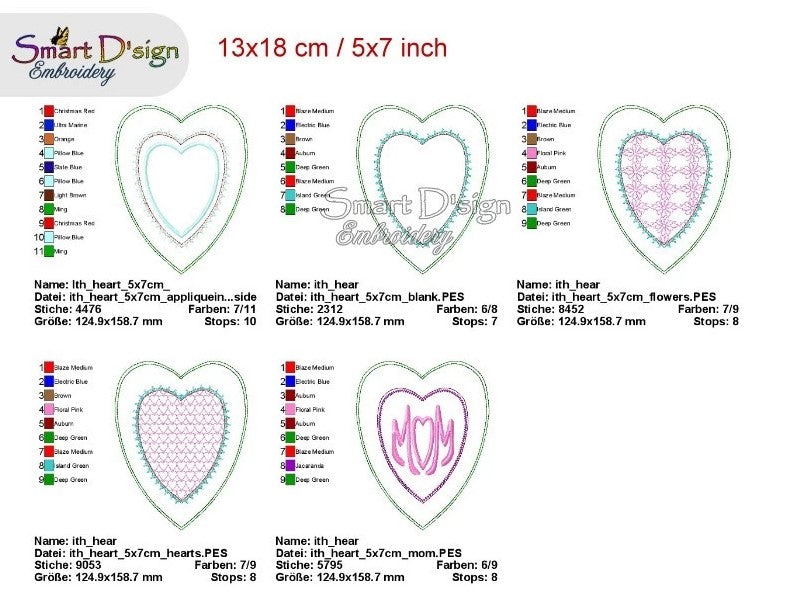 ITH 13x HEART NEGATIVE APPLIQUES for Photo Frames