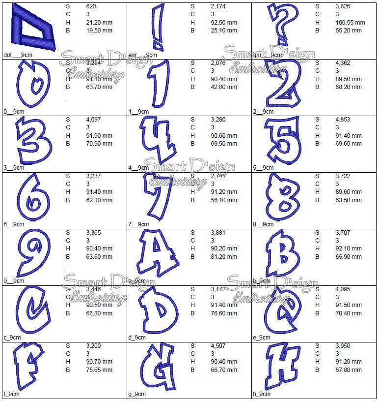 GRAFFITI ALPHABET and NUMBERS Mega Set