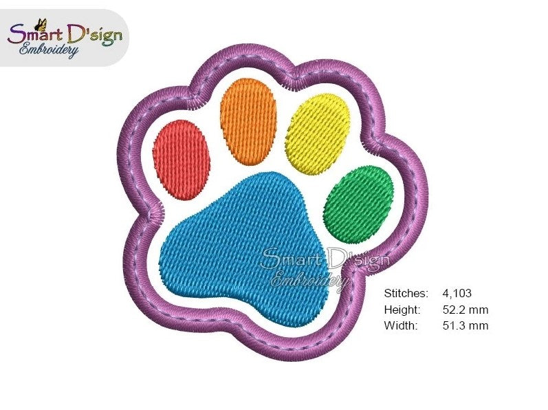 PAW PRINT APPLIQUE MINI PATCH