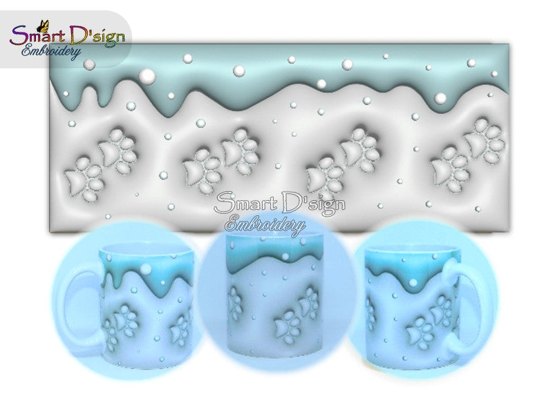 PUFFY 3D STERNE - 3D Optik 11 oz Tassen Wrap