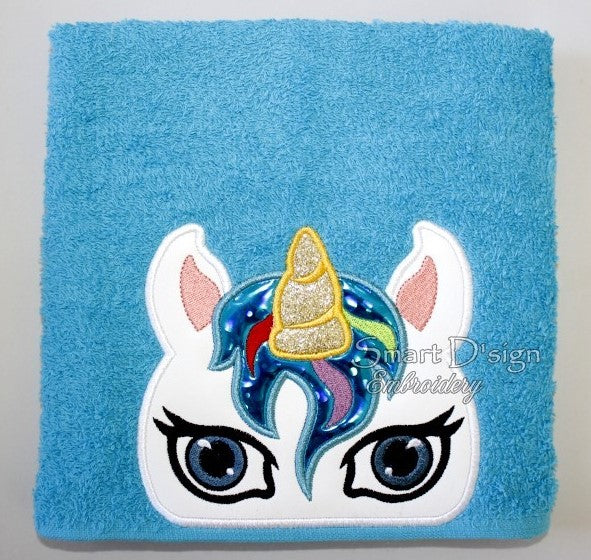 UNICORN Applique TOWEL HOODY PEEKER