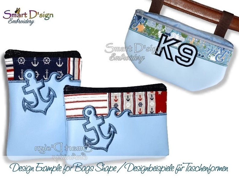 LICENCE for 3x BLANK ITH SILHOUETTE ZIPPER BAGS