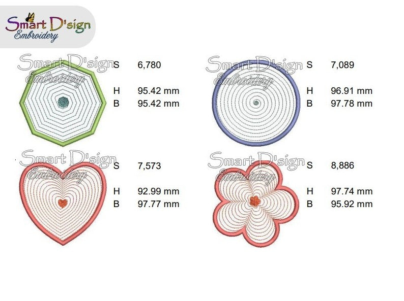 3D RAISED SATIN STITCH APPLIQUE Set