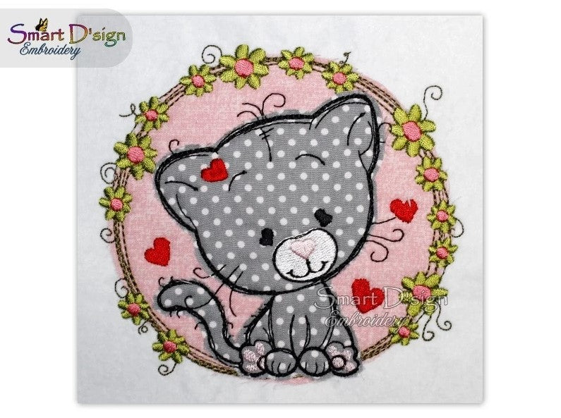 KITTY - Raw Edge Doodle BABY APPLIQUE