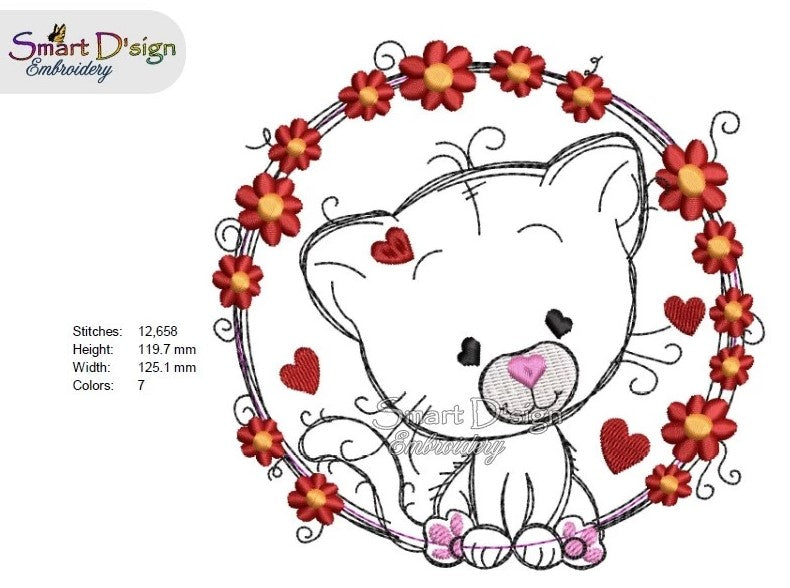 KITTY - Raw Edge Doodle BABY APPLIQUE