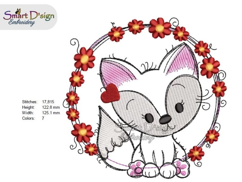 FOX PUPPY - Raw Edge Doodle BABY APPLIQUE