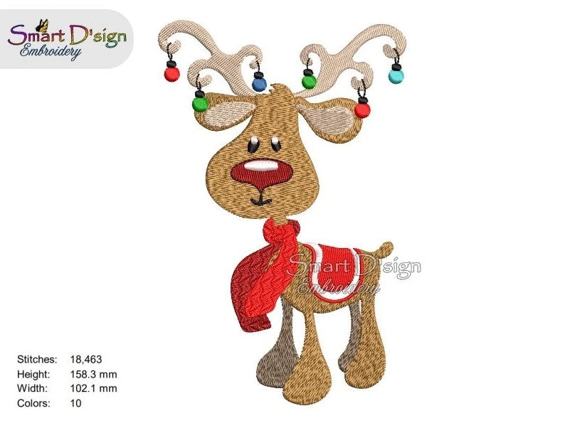 RUDOLF Nr. 2 mit Weihnachtslichtern