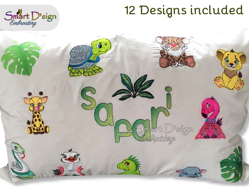 JUST HATCHED - SAFARI RAW EDGE DOODLE APPLIQUE Mega Set