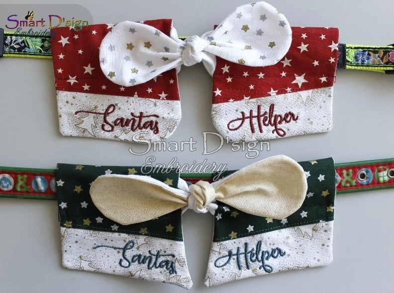 ITH DOG COLLAR BOW - SANTAS HELPER