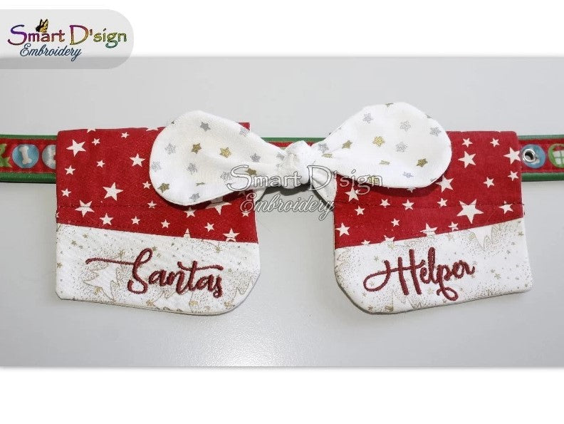 ITH DOG COLLAR BOW - SANTAS HELPER