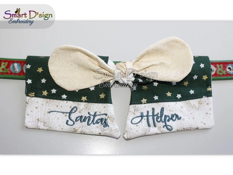 ITH DOG COLLAR BOW - SANTAS HELPER