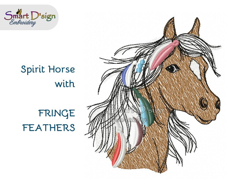 SPIRIT HORSE No. 1 - with (REAL) FRINGE FEATHERS