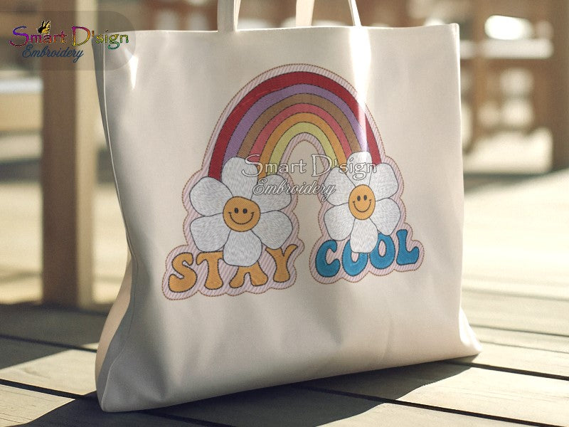 STAY COOL Retro Hippie Design