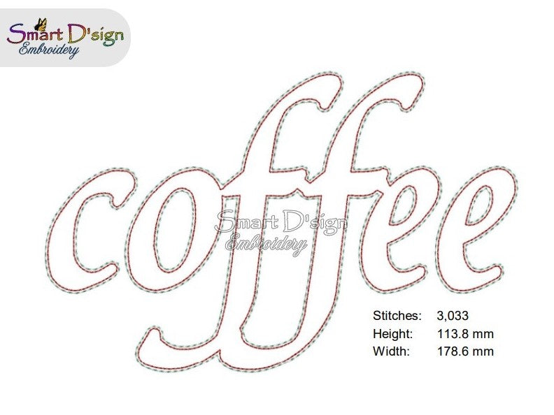 COFFEE - 3D STICKSCHAUM TRAPUNTO Wort