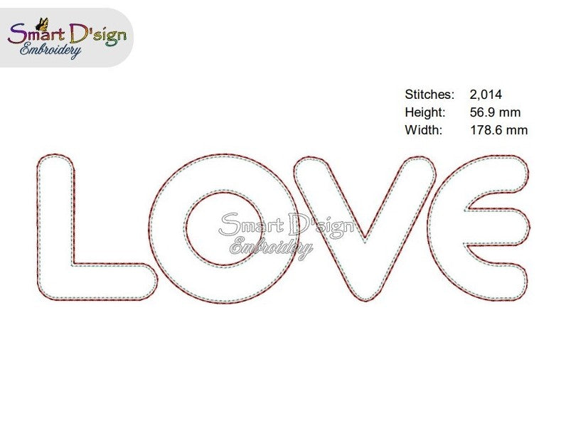 LOVE - 3D STICKSCHAUM TRAPUNTO Wort