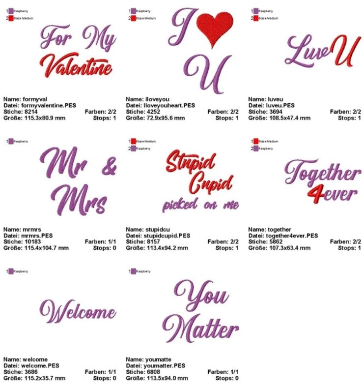 VALENTINE SAYINGS Mega Set