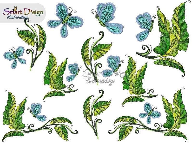 TROPICAL VINE with BUTTERFLIES MEGA SET