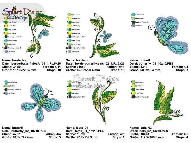 TROPICAL VINE with BUTTERFLIES MEGA SET