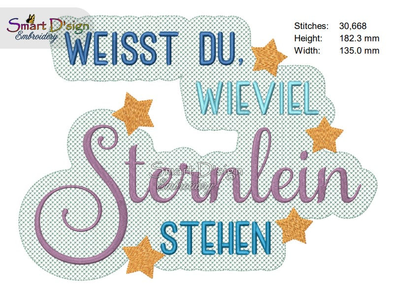 WEISST DU WIEVIEL STERNLEIN STEHEN Spruch