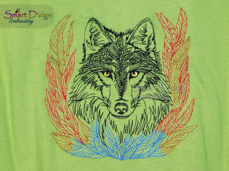 WOLF WITH FEATHERS Sketch Motif