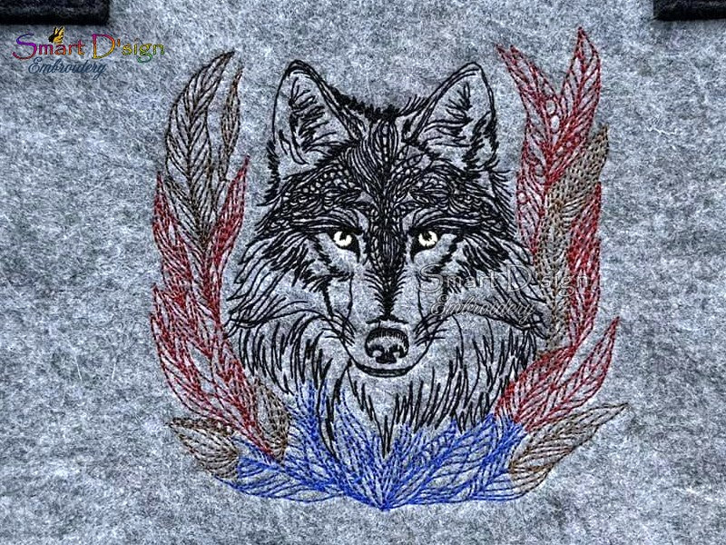 WOLF WITH FEATHERS Sketch Motif